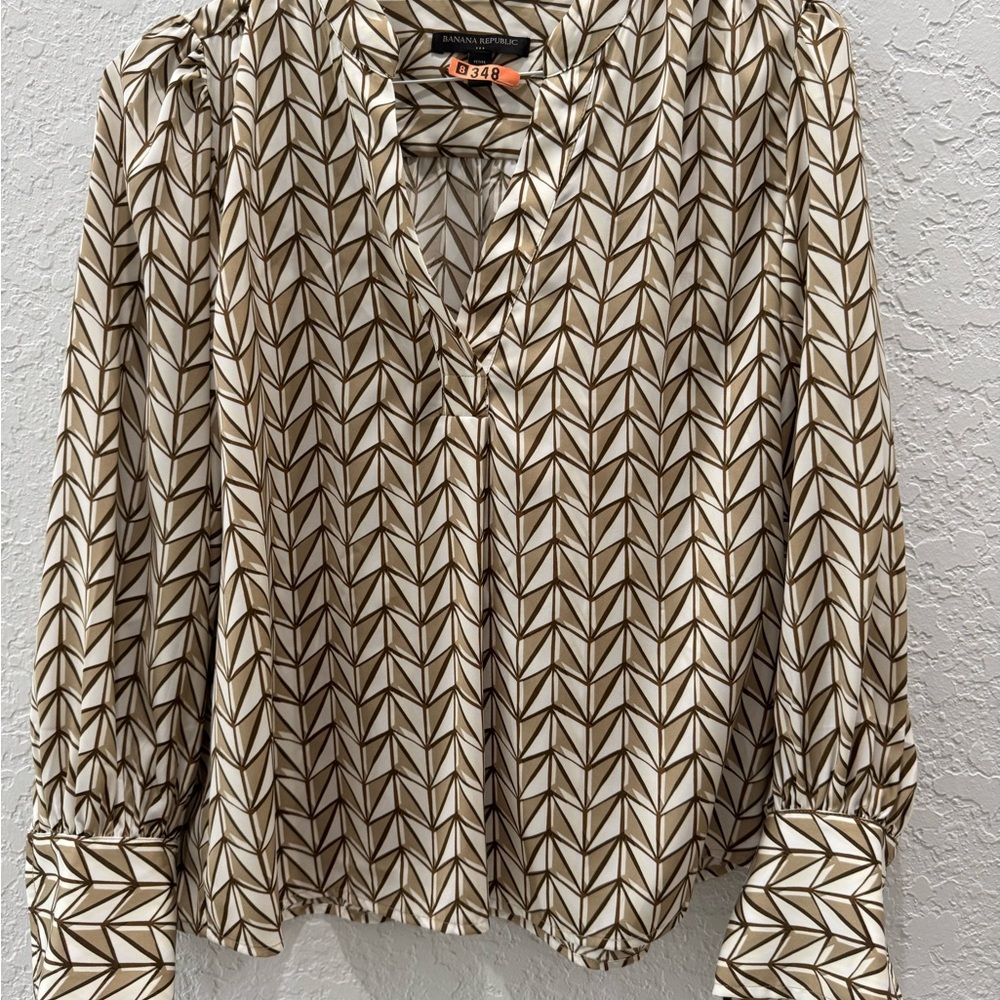 Brown Geometric Patterned Women's Top